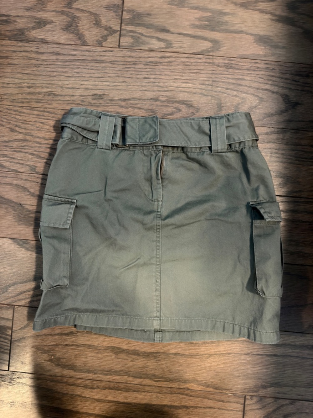 Route 66 Olive Green Utility Skirt with Logo Patch